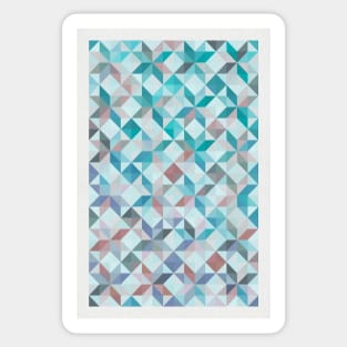 Geometric patchwork stars aqua Sticker